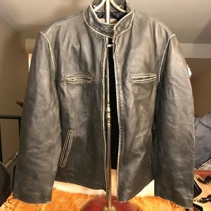 Men’s sz  xl leather Guess Bomber jacket